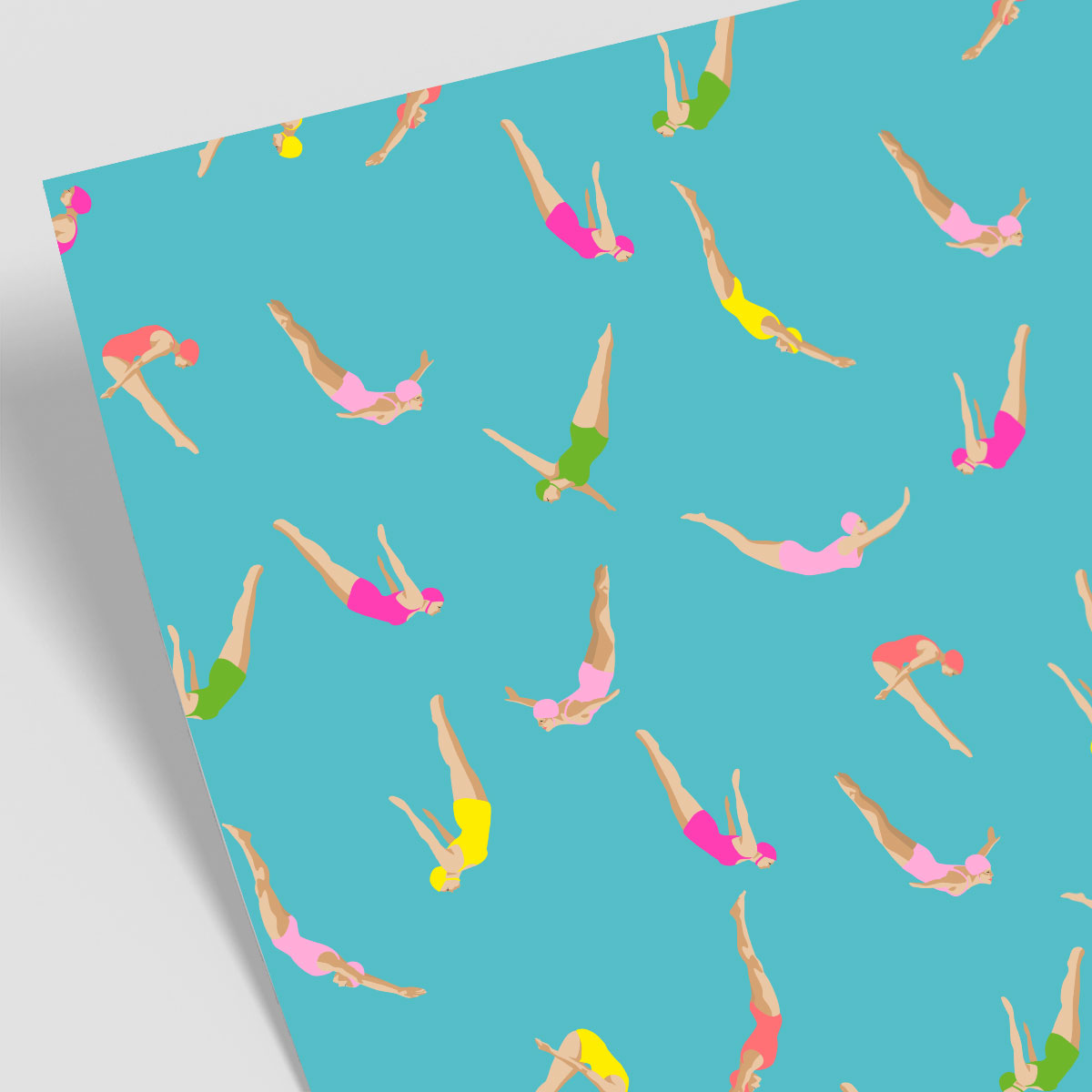 Geschenkpapier - neonstyle - Schwimmerinnen Geschenkpapier - neonstyle - Schwimmerinnen