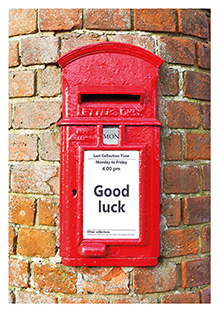 Postkarte - La Card - Post box good luck