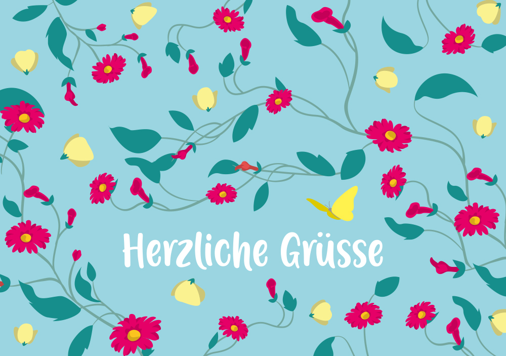 Postkarte - Lucky Cards - Herzliche Grüsse