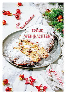 Postkarte - La Card - Christmas stollen, red