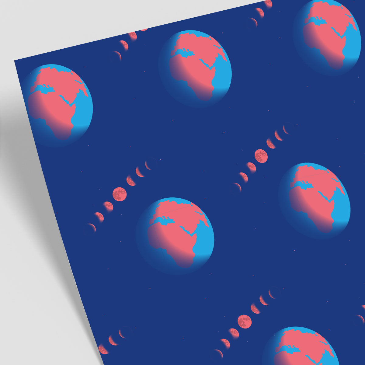 Geschenkpapier - neonstyle - Earth n' Moon