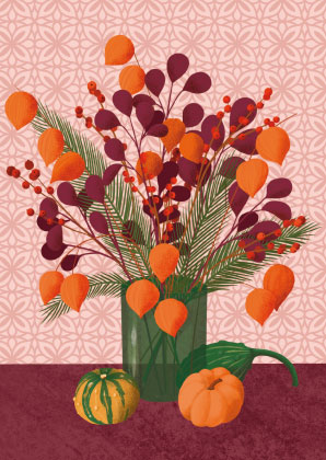 Postkarte - Toni Starck - Lantern Flowers Bouquet