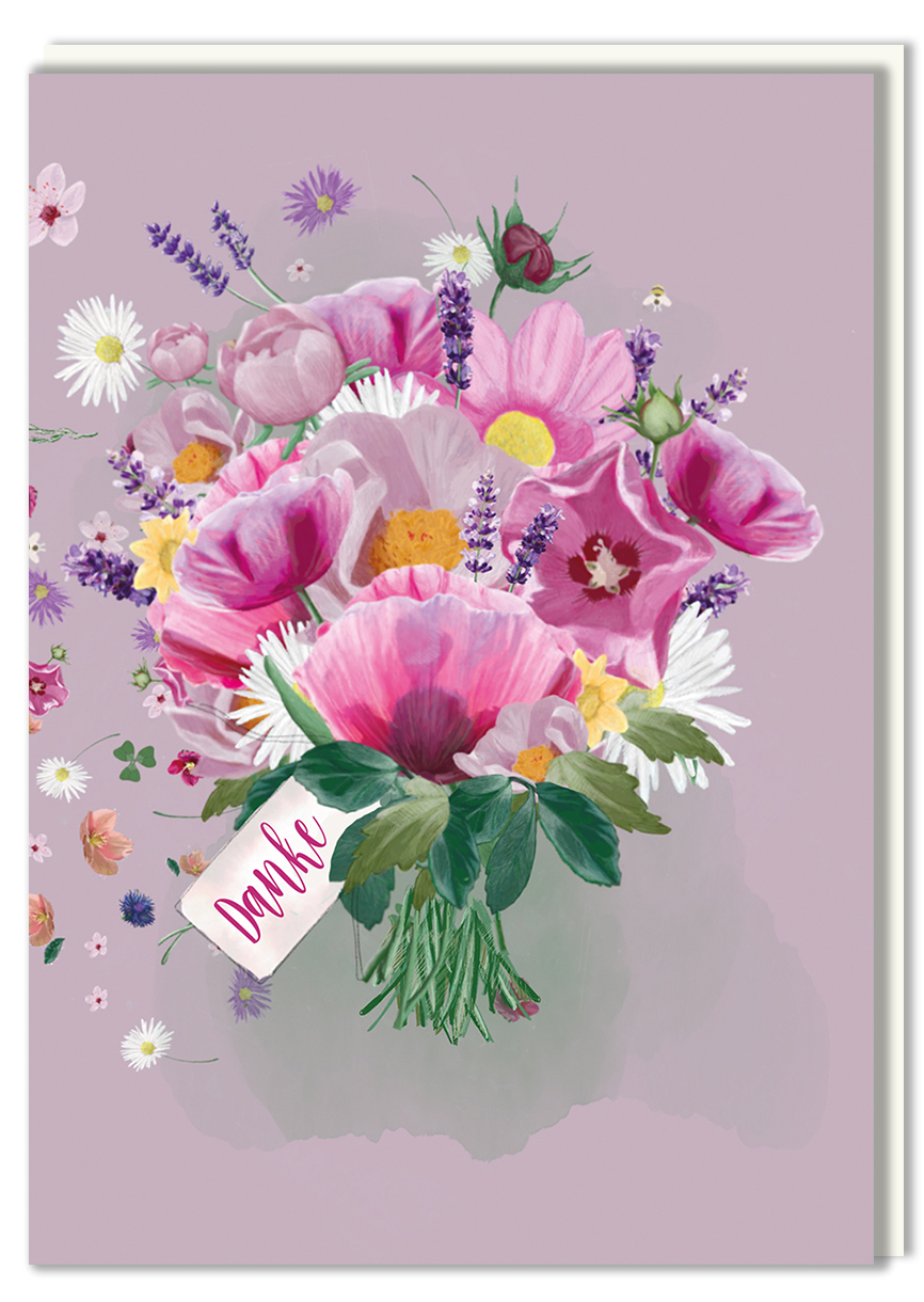 Klappkarte C6 - m-illu - Danke Klappkarte C6 - m-illu - Danke