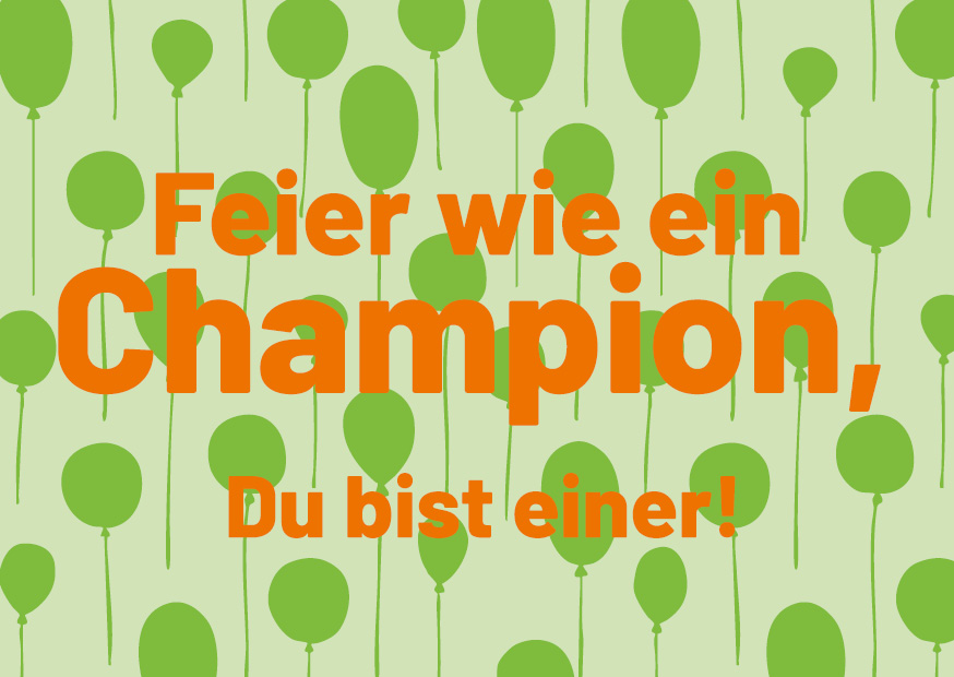 Postkarte - happy wrong - Champion