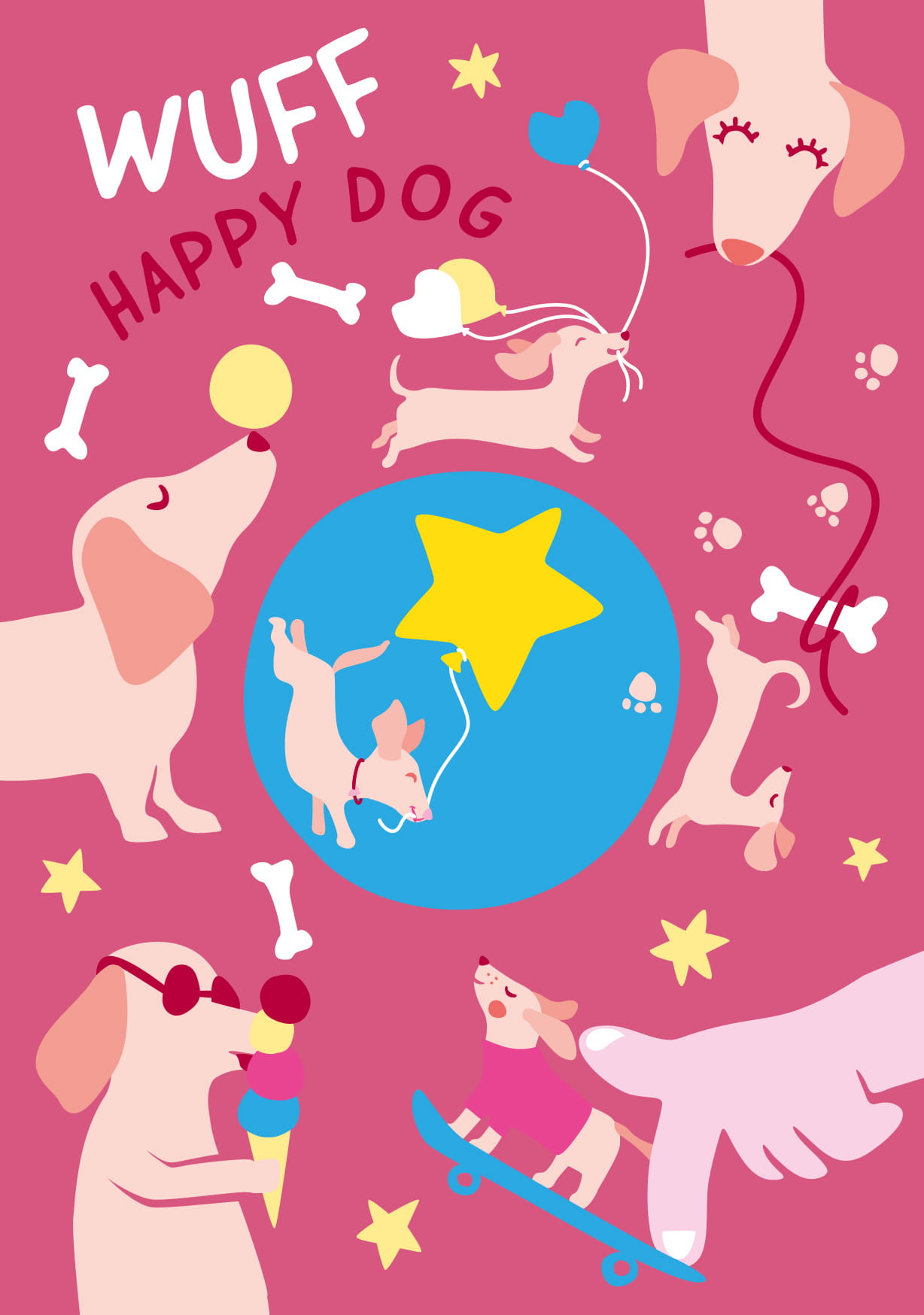 Postkarte - poppins - happy dog