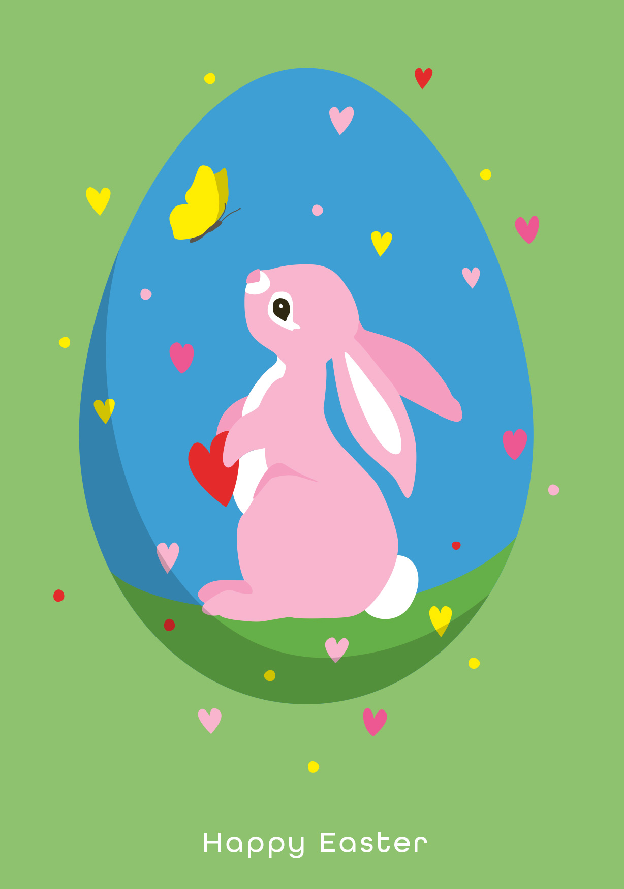 Postkarte - luminous - Happy Easter Hase