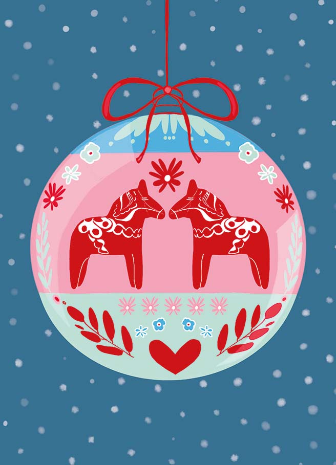 Postkarte - m-illu - Kugel Pferde Postkarte - m-illu - Kugel Pferde