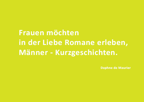 Postkarte - Wortsinn - Frauen möchten in der Liebe Daphne de Maurier