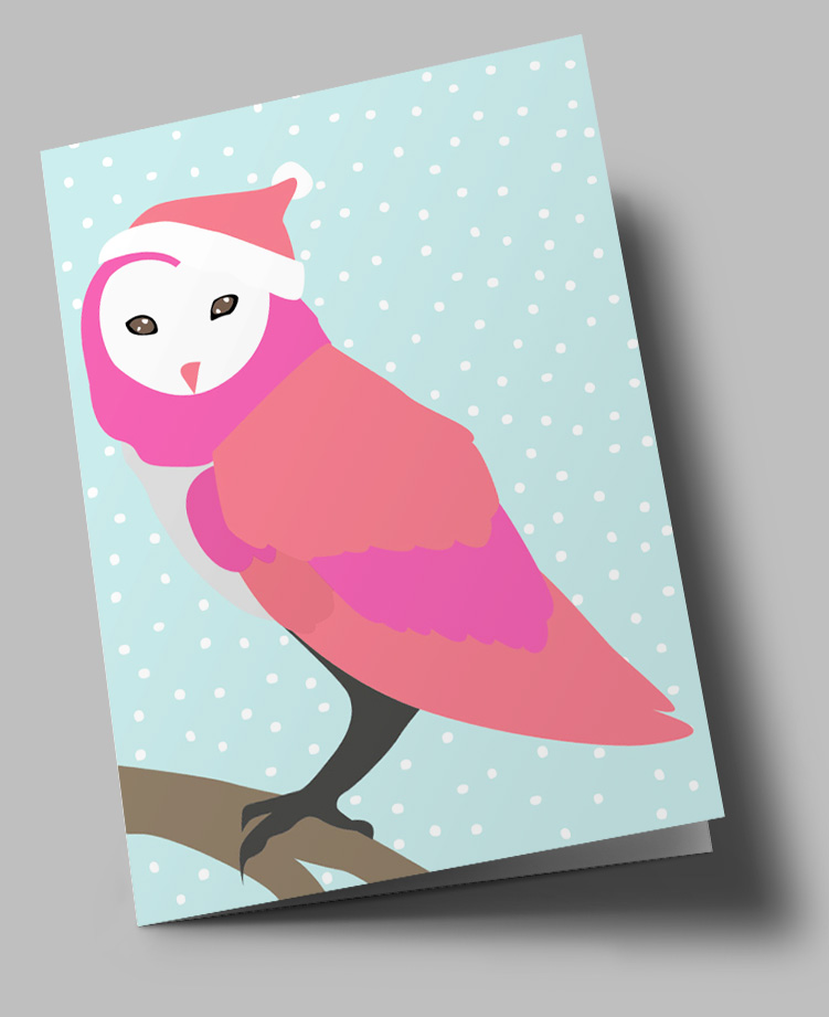Klappkarte C6 - luminous - Snow Owl