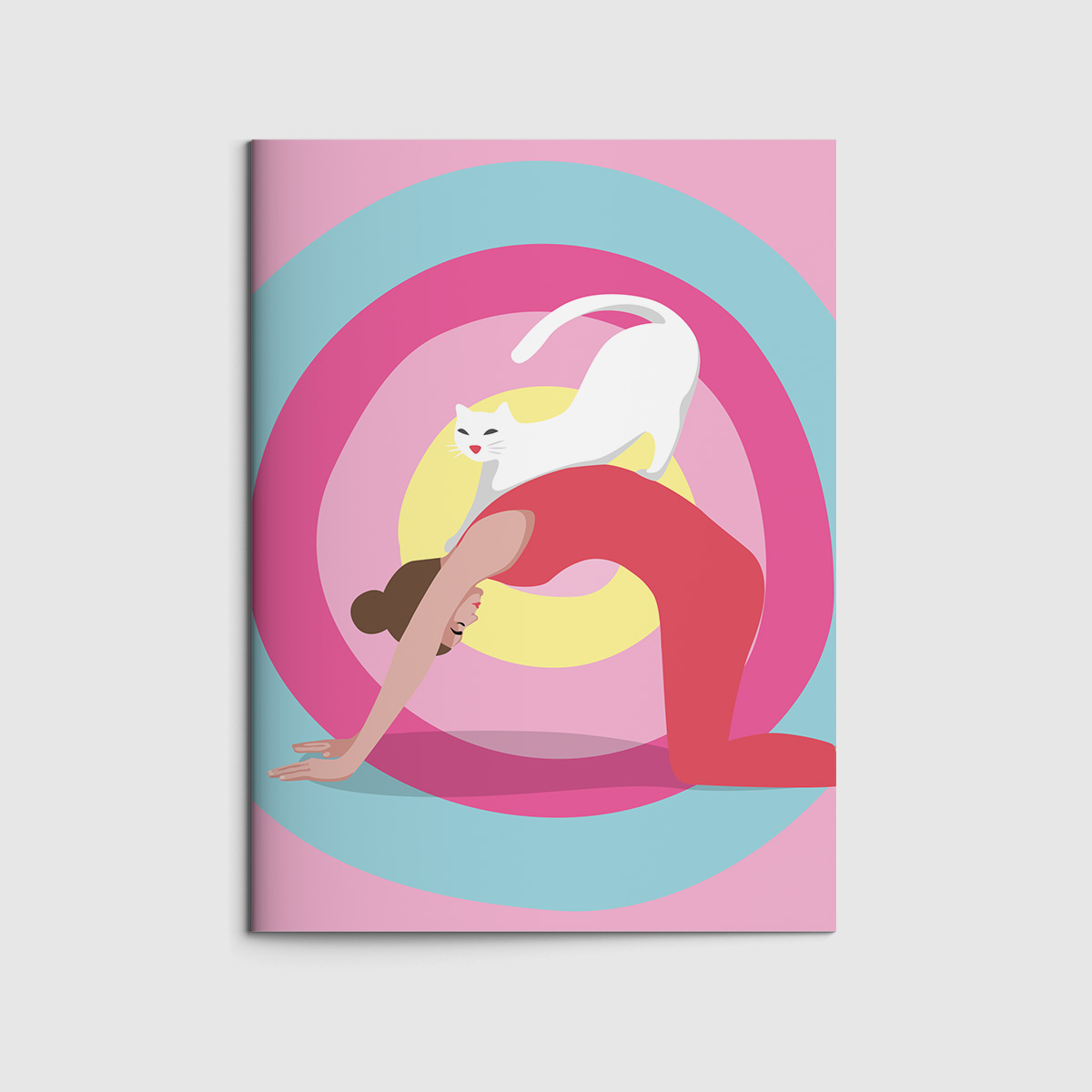 Notizheft A6 - neonstyle - Yoga with cat