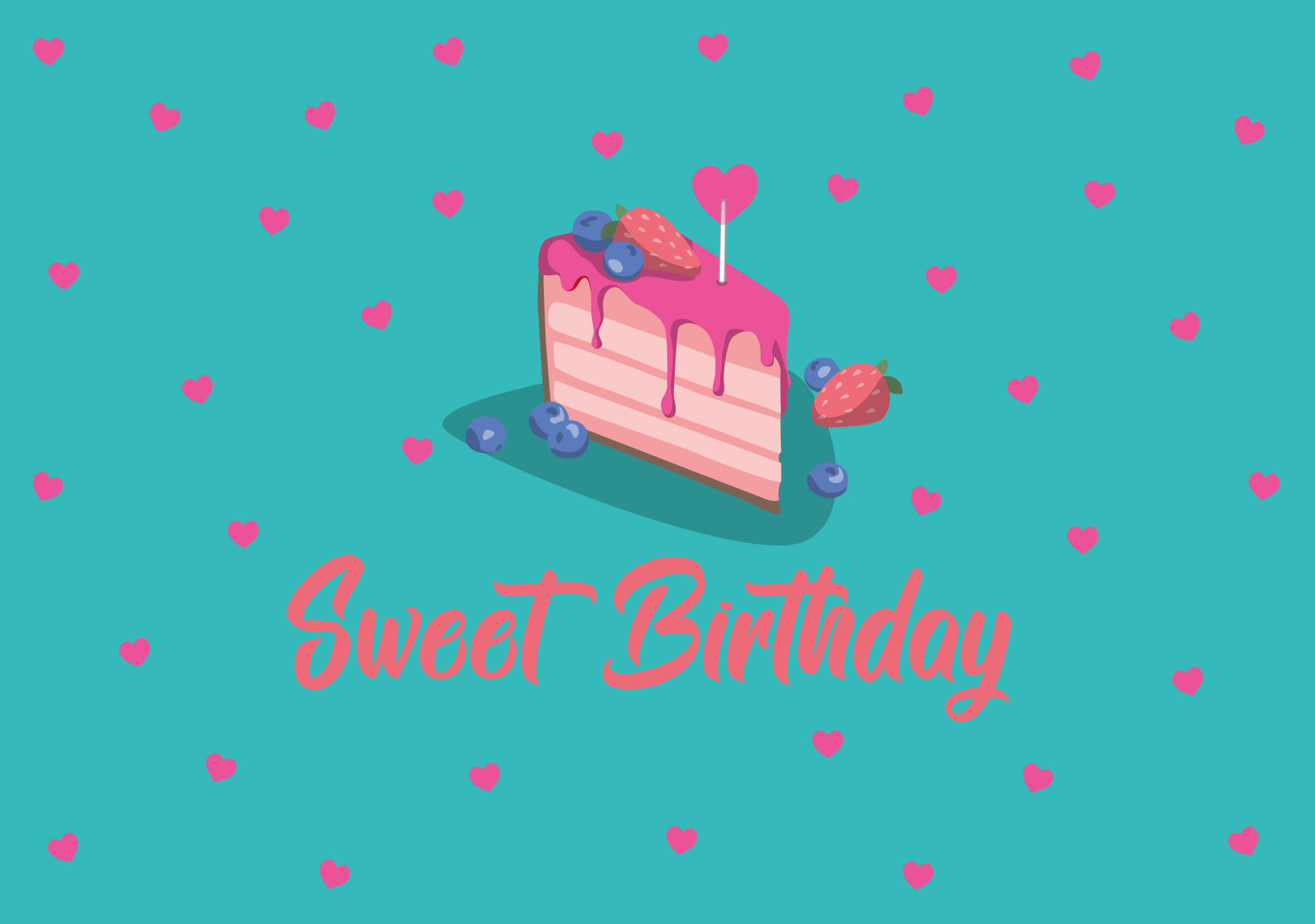 Postkarte - luminous - sweet birthday