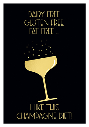 Postkarte - La Card - Champagne diet