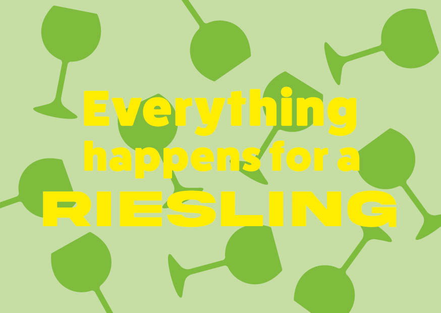 Postkarte - happy wrong - Riesling