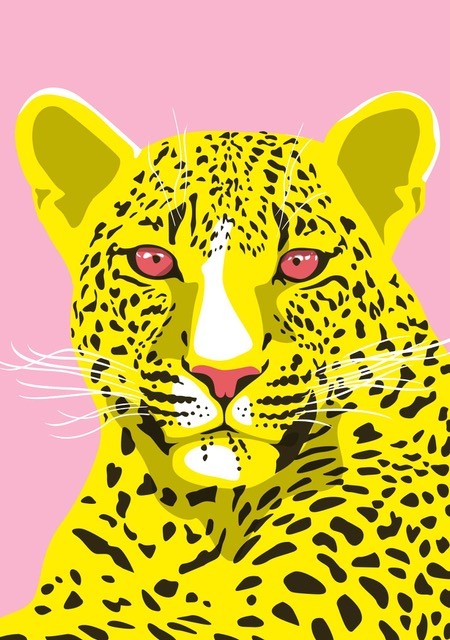 Postkarte - luminous - Leopard