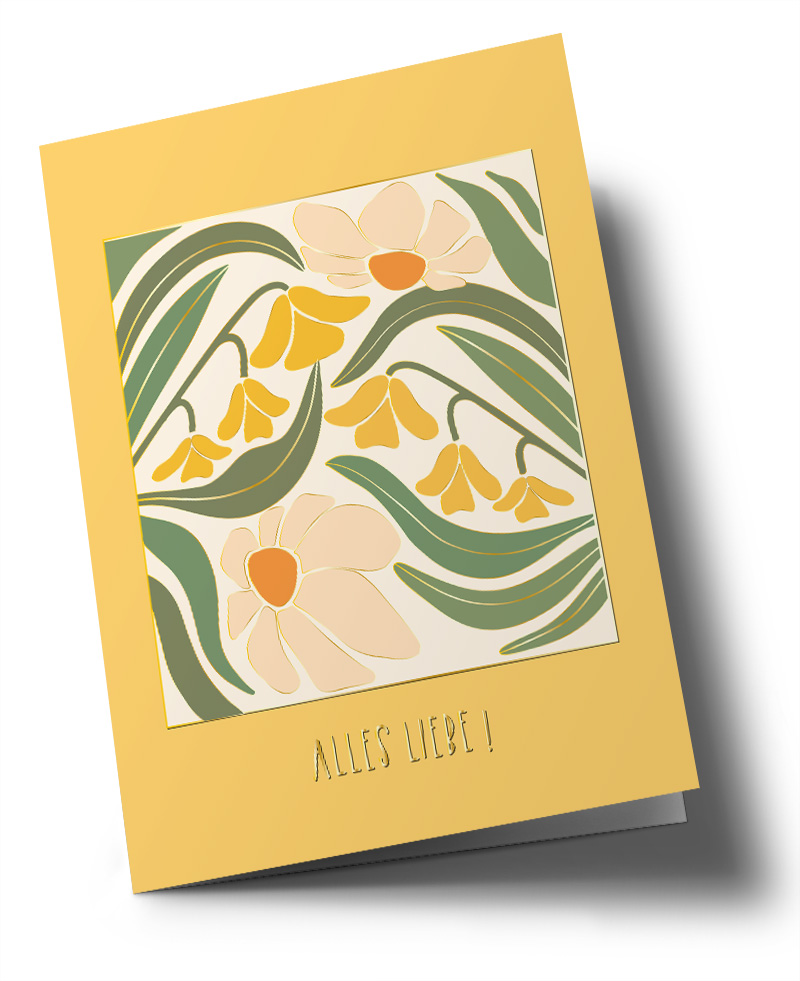 Klappkarte C6 - Toni Starck - Yellow Flower Square Klappkarte C6 - Toni Starck - Yellow Flower Square