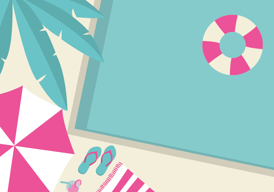 Postkarte A6 - Modern Art - Pool Life
