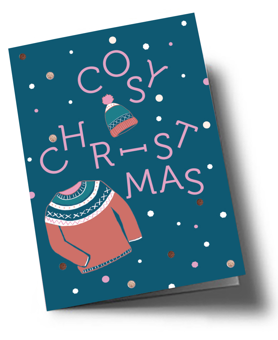 Klappkarte C6 - Typoesie - Cosy Christmas