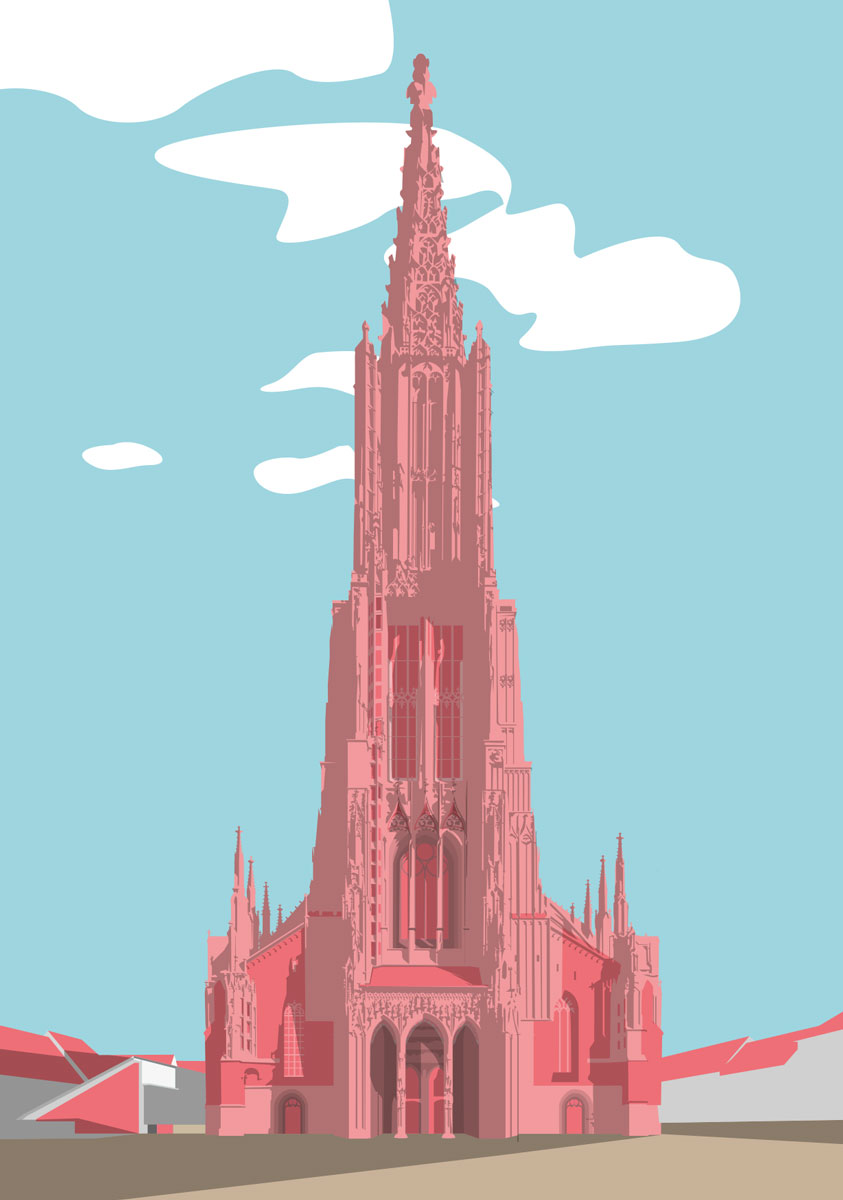 Postkarte - Bon Voyage - Münster, Ulm Postkarte - Bon Voyage - Münster, Ulm