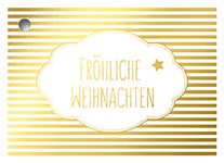 Geschenkanhänger - Gestreifte Wolke, Gold