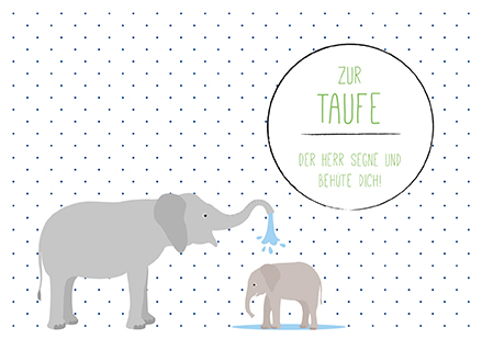 Klappkarte - La Card - Elefantentaufe