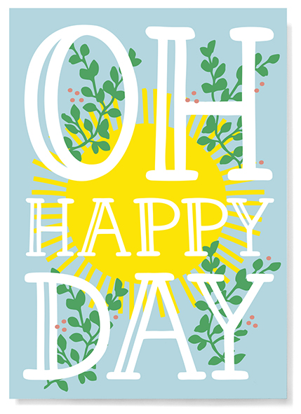 Postkarte - familytree - Oh happy day