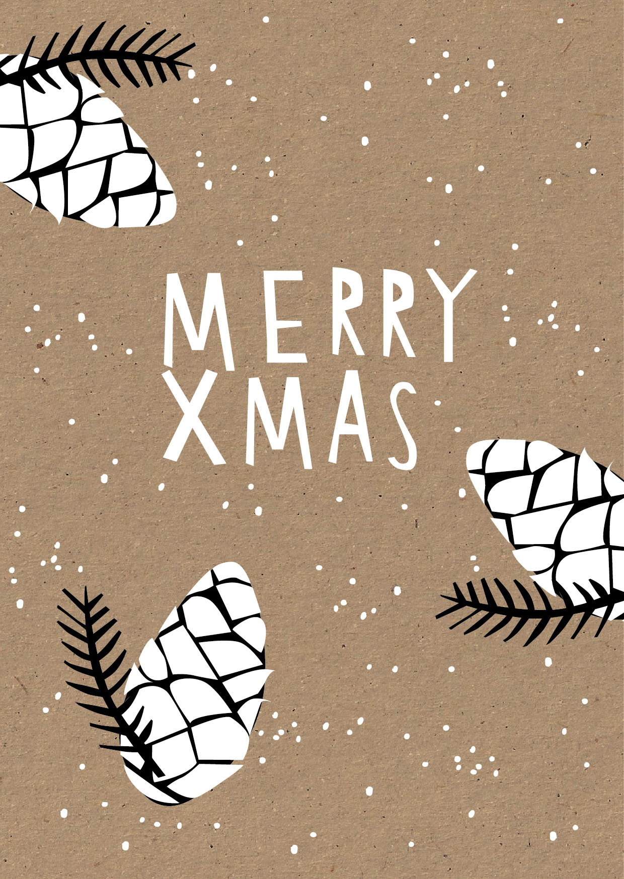 Postkarte - Designfräulein - Xmas Pinecone hoch drei