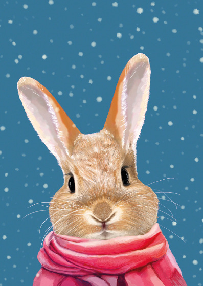 Postkarte - m-illu - Hase mit Schal Postkarte - m-illu - Hase mit Schal