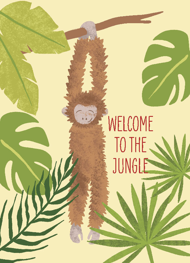 Postkarte - andrea liesert - WELCOME TO THE JUNGLE