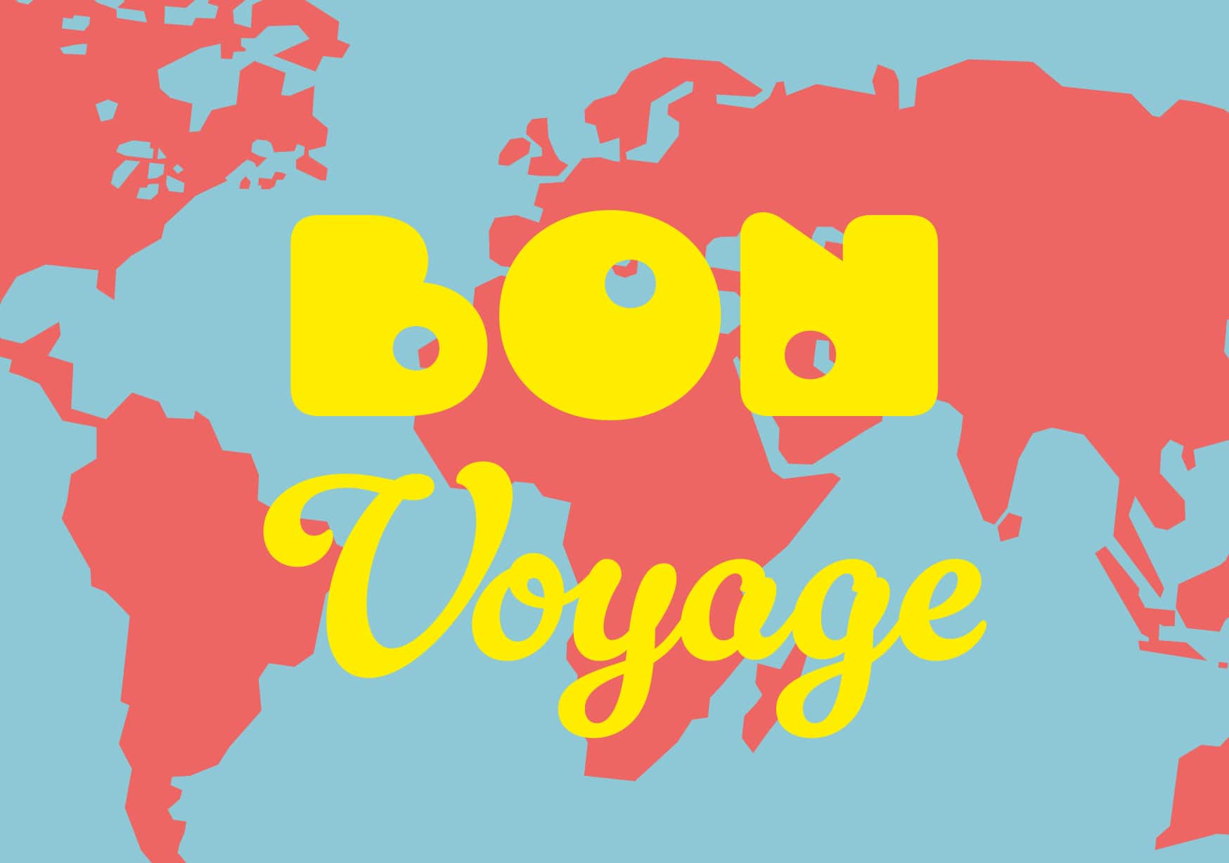 Postkarte - happy wrong - Bon Voyage