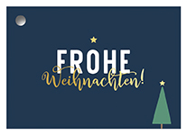 Geschenkanhänger - Weihnachten mit Baum, blau Geschenkanhänger - Weihnachten mit Baum, blau