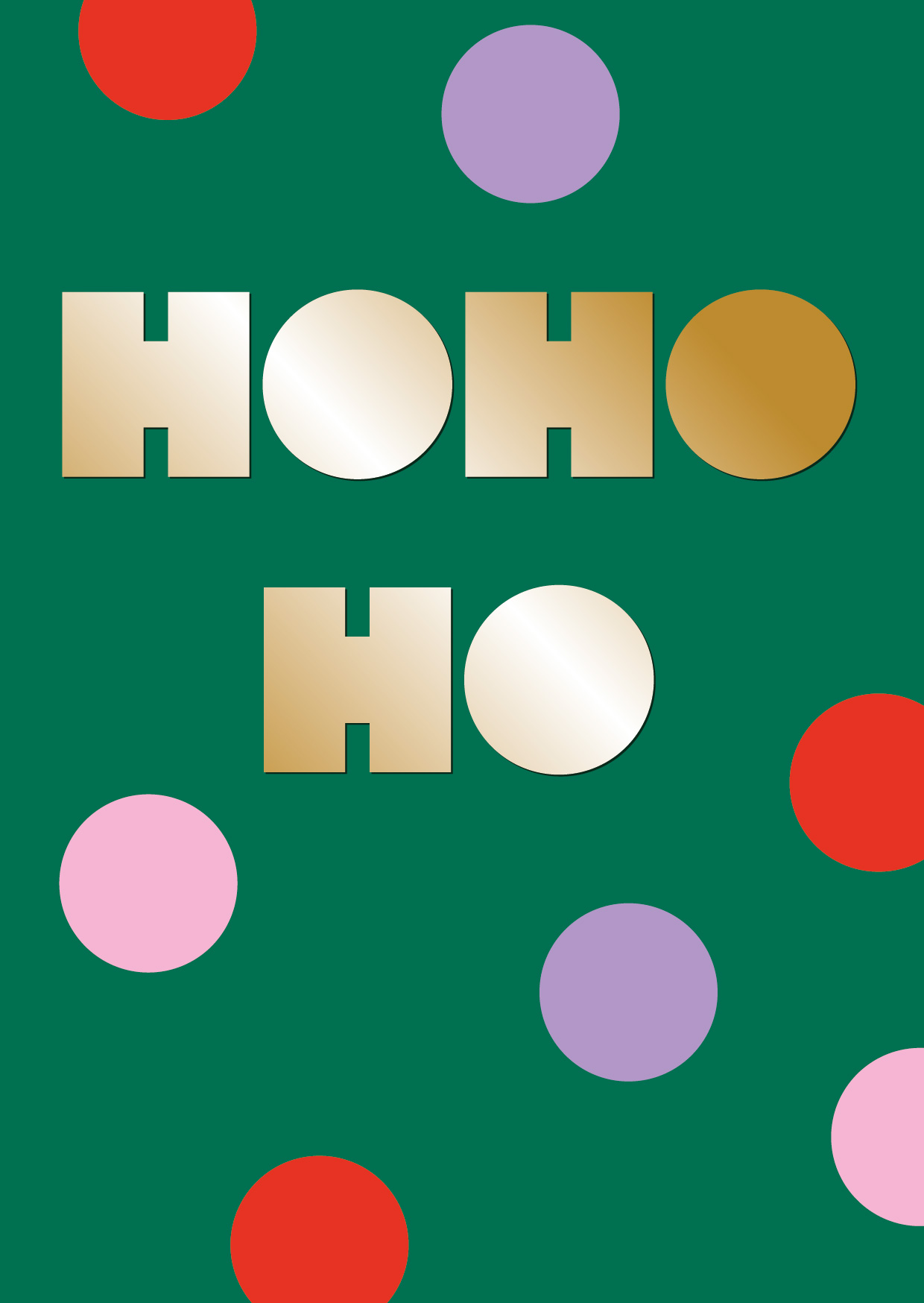 Postkarte - Designfräulein - OroLumi - HoHoHo Dots
