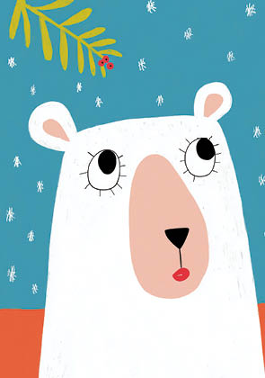 Postkarte - darilarifari - Eisbär unter Mistelzweig
