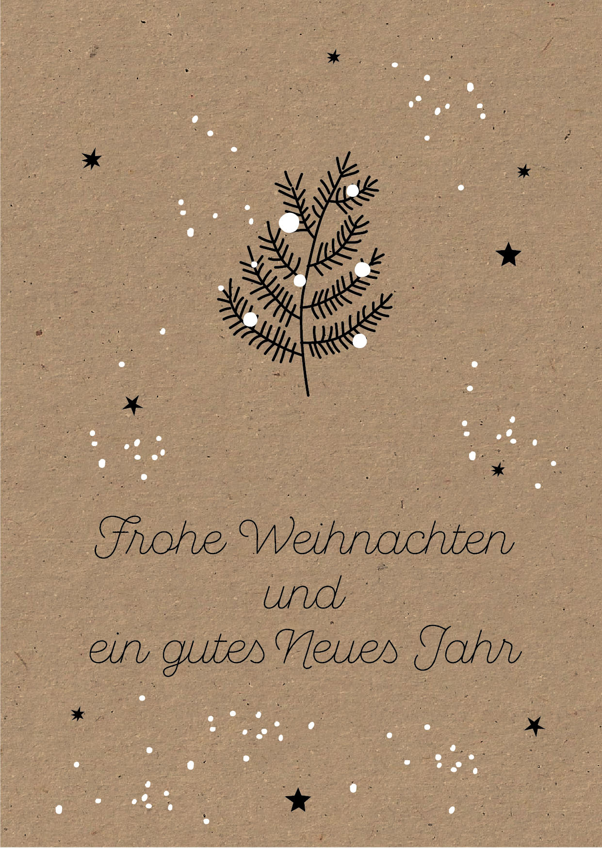 Postkarte - Designfräulein - Frohe Weihnachten Tannenzweig