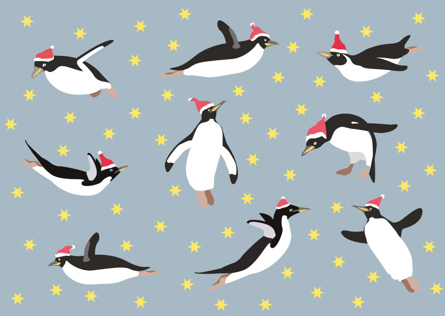 Postkarte - crissXcross - Flying Pinguin