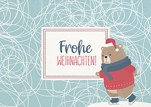 Postkarte - La Card - Eislaufbärchen
