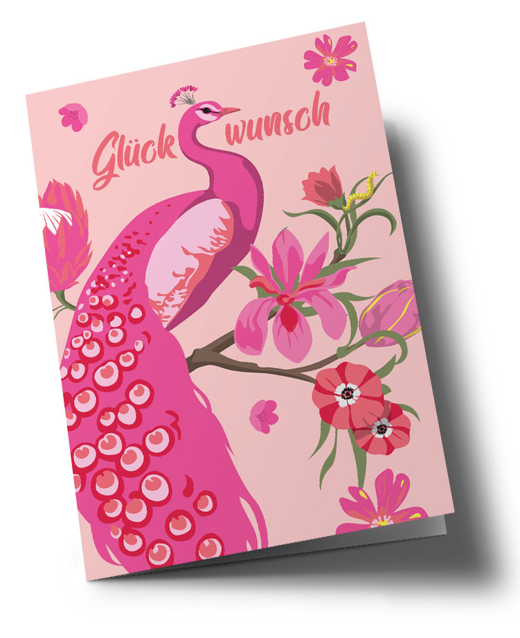 *DK C6 - Happiness - Fancy Peacock Glückwunsch
