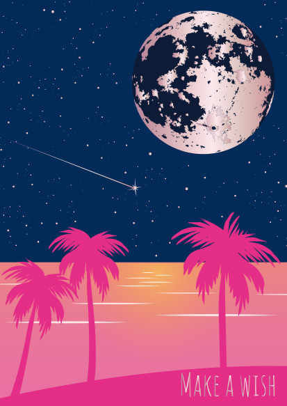 Postkarte - Toni Starck - Make a wish Palm