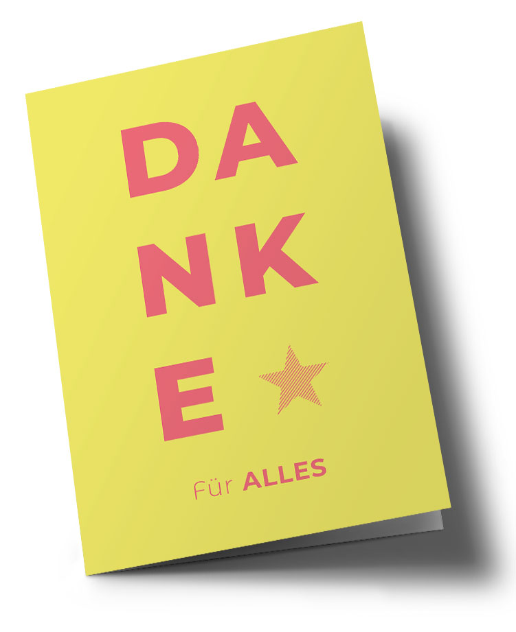 Klappkarte C6 - typestyle - Danke für Alles Klappkarte C6 - typestyle - Danke für Alles