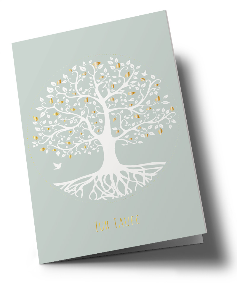 Klappkarte C6 - Toni Starck - Taufe Lebensbaum Klappkarte C6 - Toni Starck - Taufe Lebensbaum