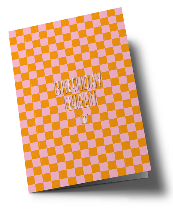 Klappkarte C6 - Toni Starck Pattern - Orange Check