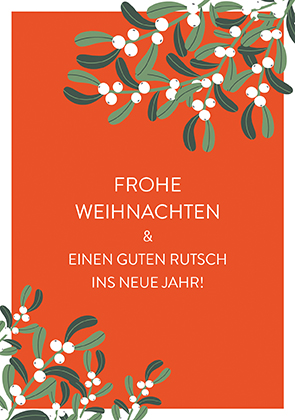 Postkarte - La Card - Mistelzweige, orange