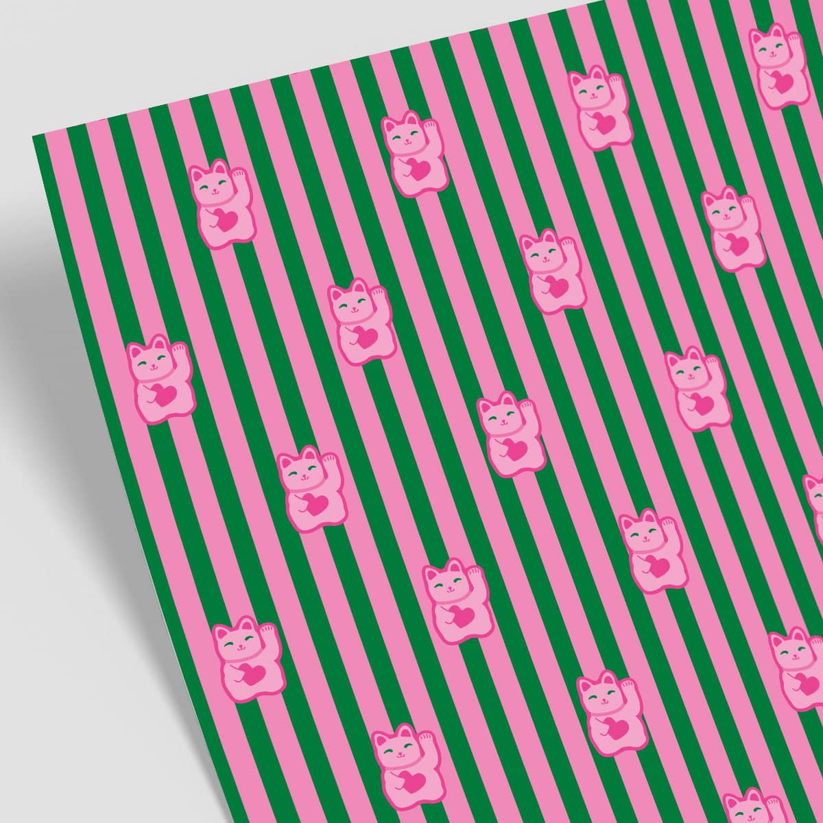 Geschenkpapier - neonstyle - Winkekatze