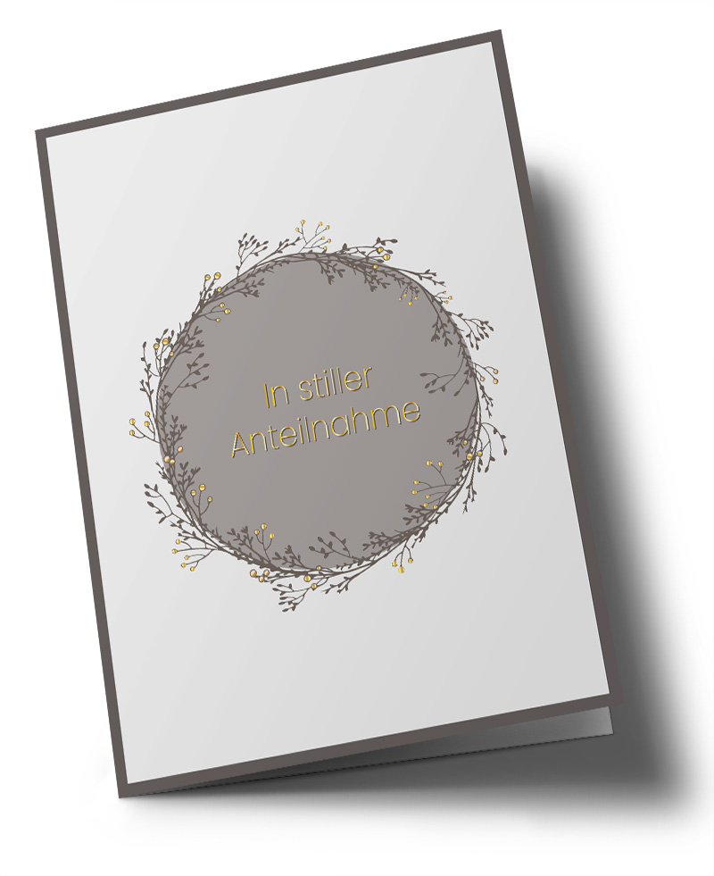 Klappkarte C6 - Toni Starck - Kranz In stiller Anteilnahme Klappkarte C6 - Toni Starck - Kranz In stiller Anteilnahme