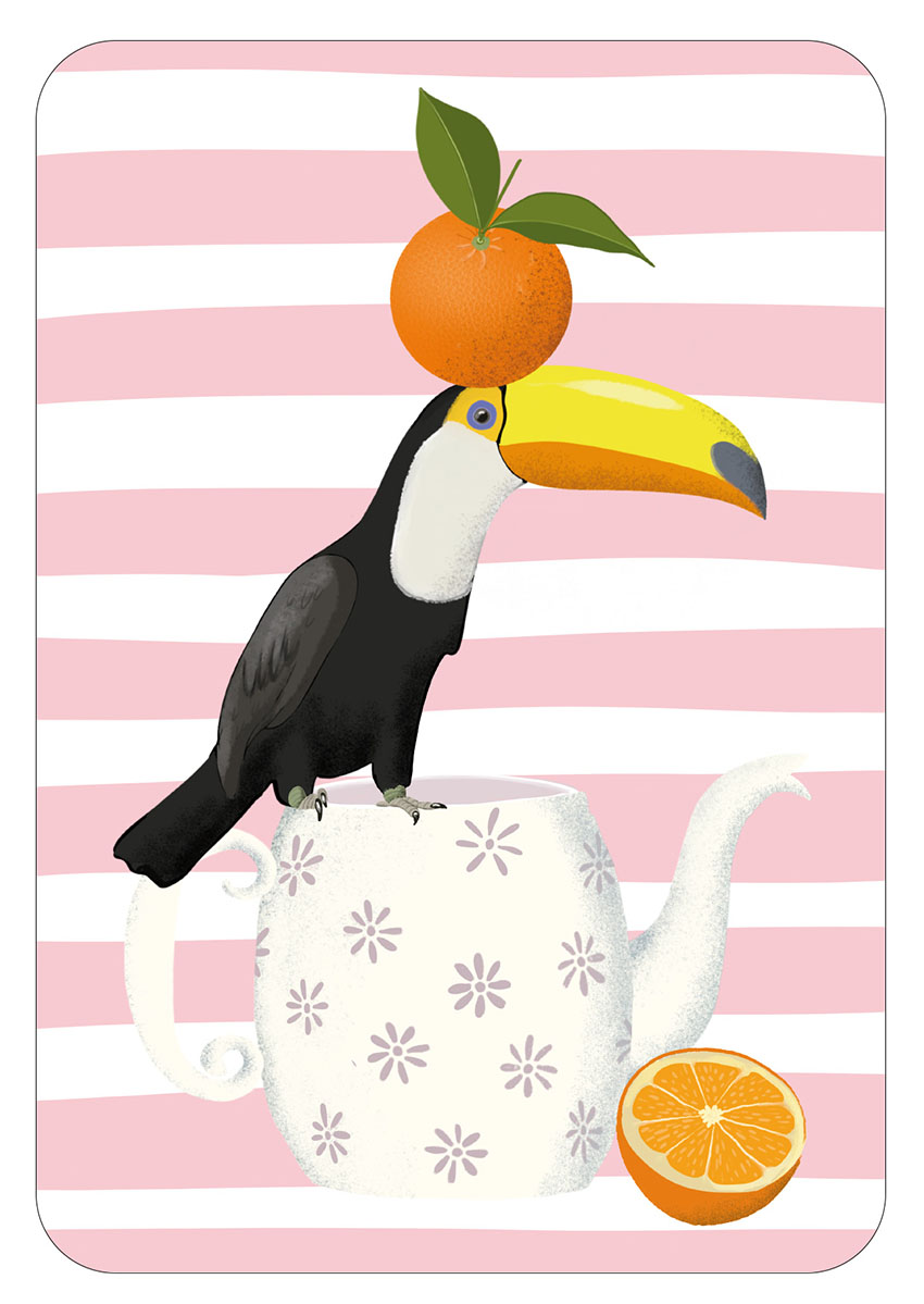 Postkarte - Toni Starck - Lollipop - Teapot Tukan