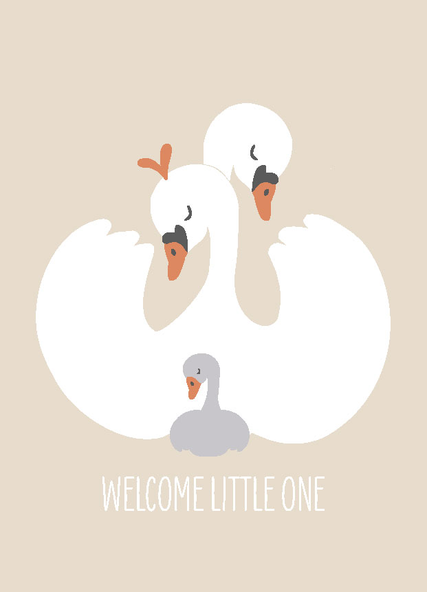 Postkarte - andrea liesert - WELCOME LITTLE ONE