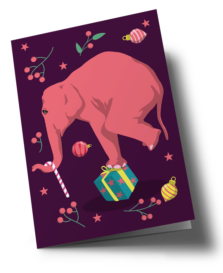 Klappkarte C6 - Happiness - Elefant