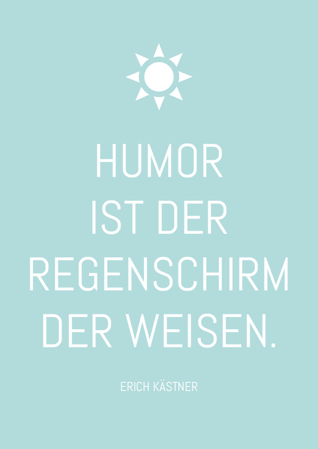 Postkarte - Wortsinn - Humor ist der Regenschirm der Weisen.