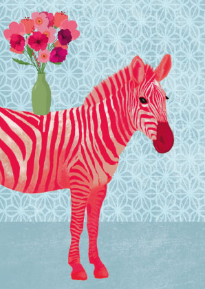 Postkarte - Toni Starck - Pink Zebra