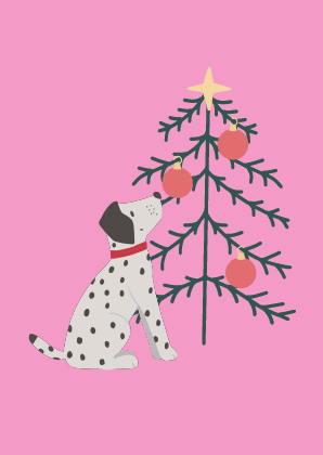 Postkarte - andrea liesert - xmas dalmatiner