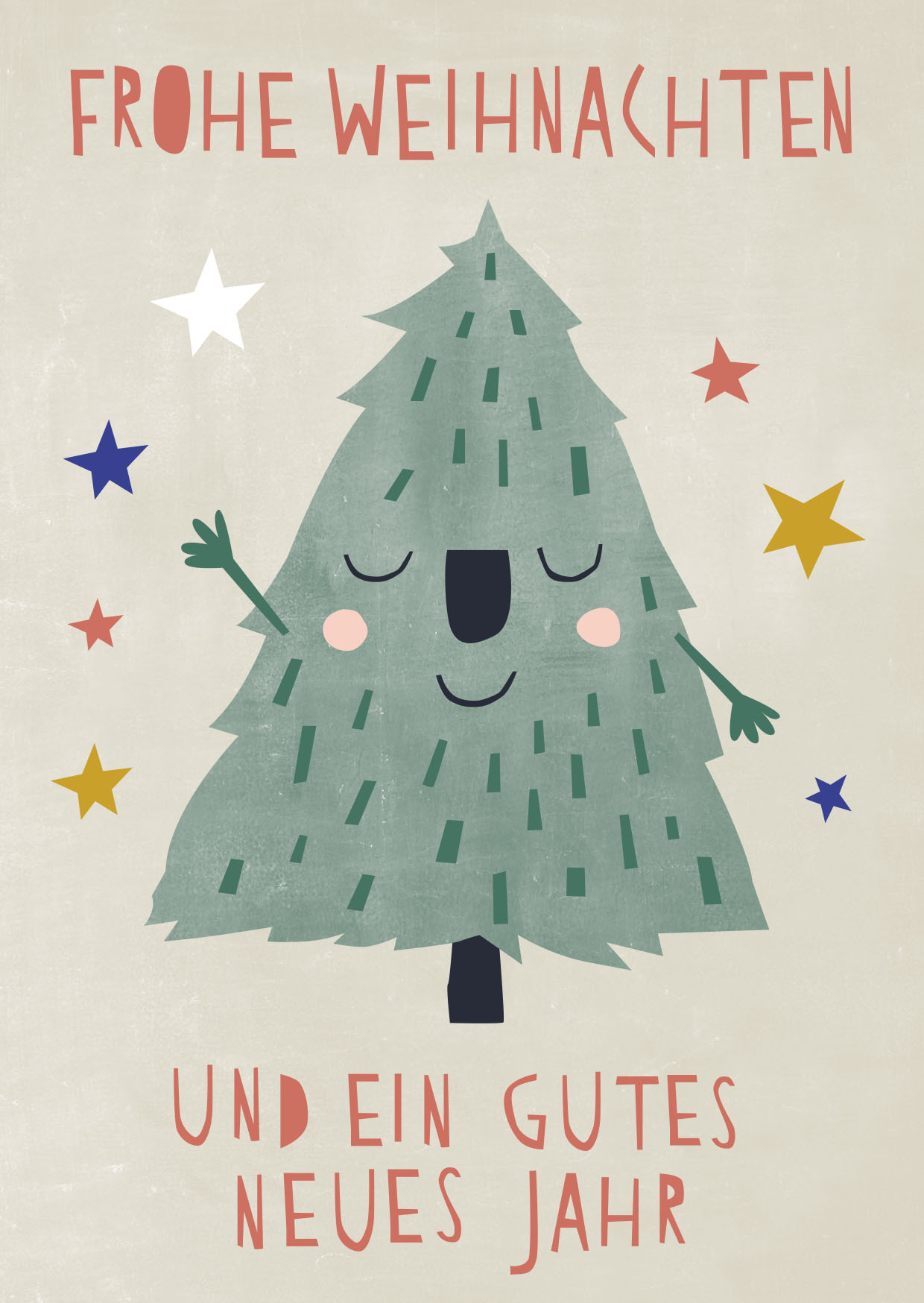 Postkarte - Designfräulein - Smiling Christmastree